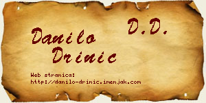 Danilo Drinić vizit kartica